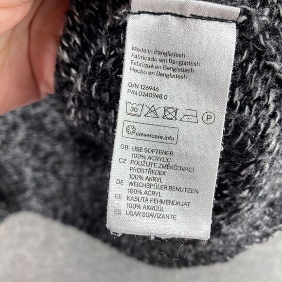 H&M Cardigan Women 10 Gray Knit Open Front Long Sleeve Pockets Acrylic Casual - Picture 6 of 9